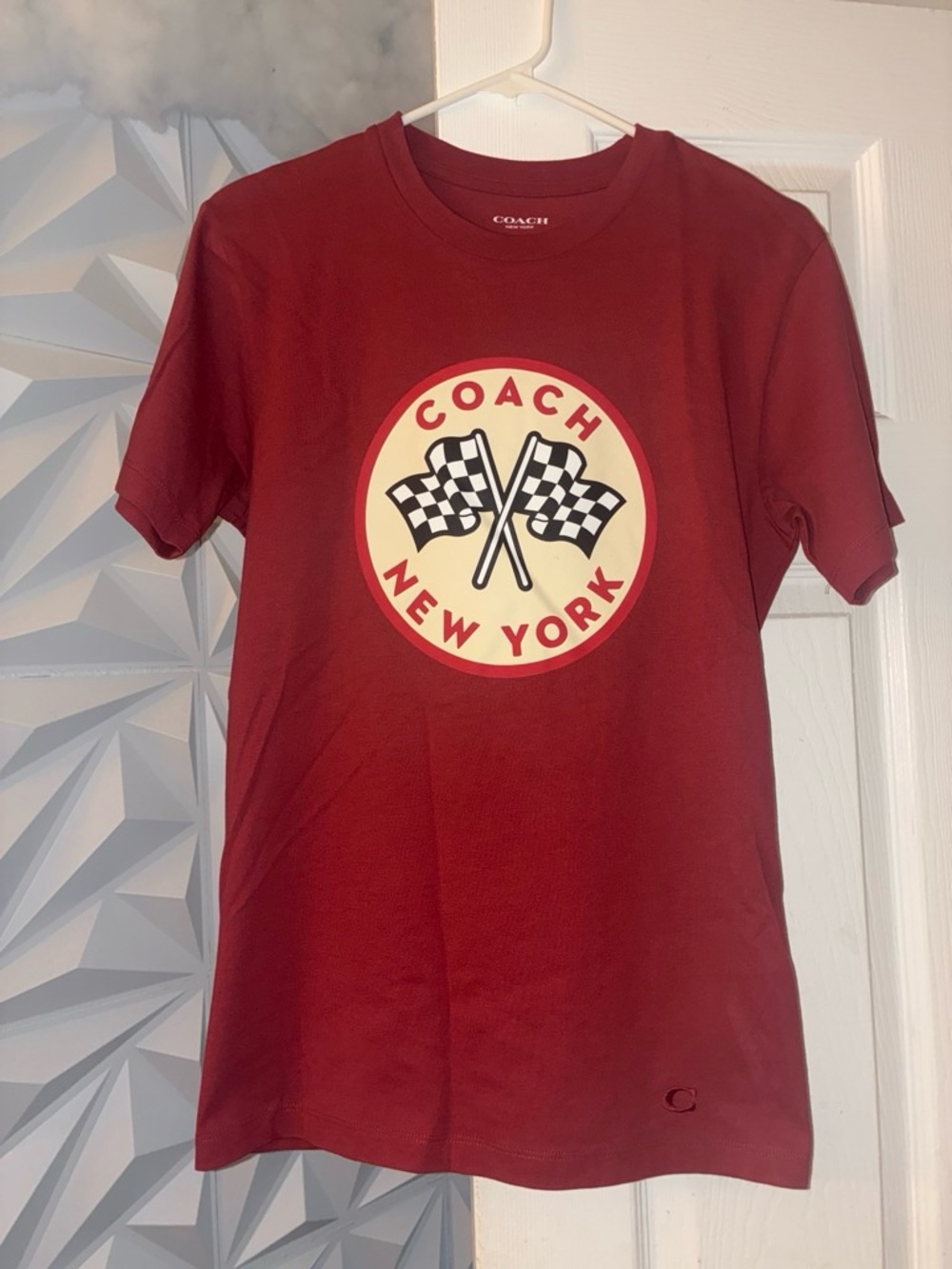 Coach New York XS unisex Burgundy Logo Graphic Tee